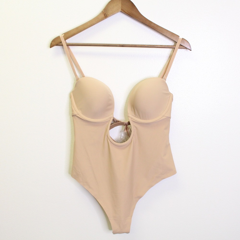 Skims Deep Plunge Shapewear Bodysuit Thong Clay Size XL